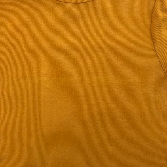 Lettuce Hem Ribbed Yellow Top - Picture 5 of 5